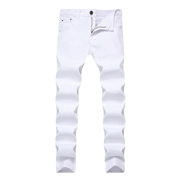 Men's Clothing Stretch Straight Jeans Casual Solid Color Trousers_mkmklike.com