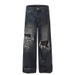 Men's Clothing Niche Distressed Camouflage Vintage Camo Patchwork Distressed Jeans For Men – Relaxed Fit Wide Leg Trousers With Streetwear Style_mkmklike.com