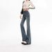 Retro Women's Jeans, 2025 New Model, Slim-fit, High-waisted, Slimming, American-style, Stretchy, Slightly Flared Long_mkmklike.com