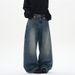 Men's Distressed Carpenter Jeans - Vintage Blue Deconstructed Workwear Pants With Patchwork Design (XS-2XL)_mkmklike.com