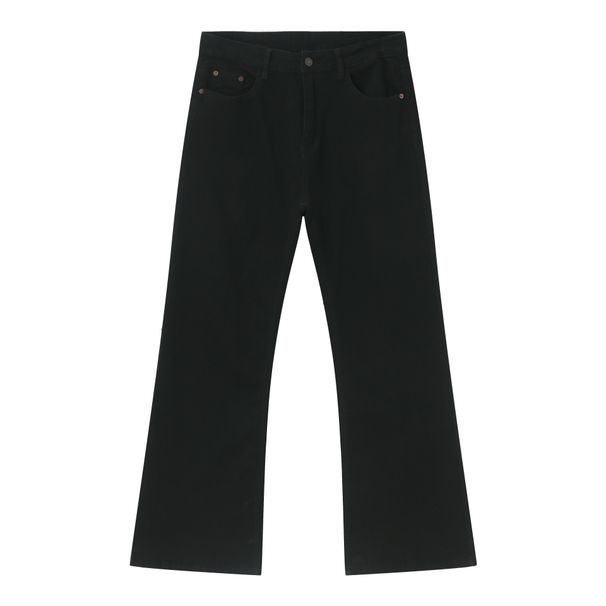 EF JEANS | 2024 New American Street Vibe Basic Slim-fitting And Thin Pure Black Micro-pull Jeans_mkmklike.com