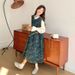 Chicco Real Shot Lazy Jacquard Denim Shirt Two-Piece 2025 New Age-Reducing Mori Style Dress Set_mkmklike.com