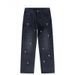 Retro Embroidered Straight-Leg Jeans For Men – Slimming Relaxed Fit, Stylish Casual Pants With Vintage Flair_mkmklike.com