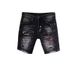 Men's Distressed Paint-Splatter Denim Shorts – Stretch Slim Fit Casual Cargo Shorts (Black, 28-34)_mkmklike.com