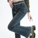 2024 Spring New High-Waisted Flared Jeans For Women, Double-Layered Frayed Hem Pants, Versatile Bell-Bottom Pants_mkmklike.com