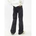 American Style Cleanfit Washed Black Distressed High Waisted Straight Leg Trendy Floor Hugging Jeans For Men And Women_mkmklike.com