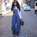 Women's Clothing Loose Denim Suspenders Fashion Multi Pocket Jumpsuit_mkmklike.com