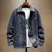 Large Size Men's Clothing Plus Fat Plus Size Denim Jacket Jacket Men's Trendy Brand Badge Lapel Denim Jacket Men's Clothes_mkmklike.com