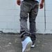 Men's Trendy Slim Fit Skinny Jeans Gray American Style Stretch Casual Denim_mkmklike.com