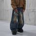 Vintage Washed Straight-Leg Jeans – American Streetwear Distressed Denim With Hand-Painted Fading (Relaxed Fit, Low Waist, No Stretch)_mkmklike.com