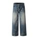 High Heavy Industry Retro Jeans Men's Street Style Hip-Hop Loose Washed Vintage Straight-Leg Floor-Length Pants_mkmklike.com