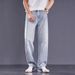 Ripped Jeans Men's Straight Loose Harlan Tide Brand Retro Wash Fattened Trousers Wide Legs American_mkmklike.com