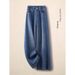Women's High-Waisted Wide Leg Jeans Slim Fit Rhinestone Embellished Straight Leg Loose Fit Slimming Fashionable Spring Style_mkmklike.com