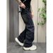 Men's Retro Flared Jeans High Waist Straight Leg Loose Fitting Cool Stylish Trendy Zipper Slit Trousers High Street Vibe_mkmklike.com