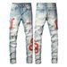 Men's Clothing Embroidered Men's Slim Stretch Men's Pants 1345_mkmklike.com