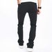 Trendy Tight Fitting Micro Flared Denim Pants For Men's Commuting, Small Horn Solid Color Jeans_mkmklike.com
