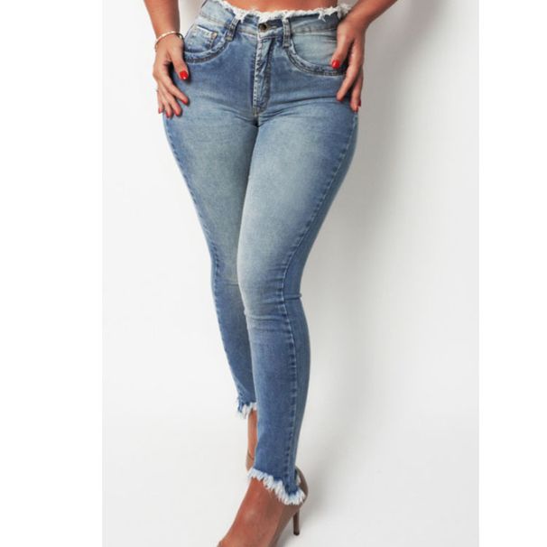 Women's Jeans Light Color Washed Street Trendy Blue High Waist Jeans_mkmklike.com