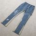 Vintage Washed Denim Jeans – Streetwear High-Waisted Relaxed Fit With Distressed Details & Slight Flare (S-3XL)_mkmklike.com