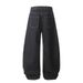 Streamer Decorated Scimitar Jeans Men's High Street Trend Ins Hip Hop Loose Washed Wide Leg Pants Floor Length Trousers_mkmklike.com