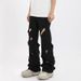 Nordmann Ripped Jeans Men American High Street Design Sense Personality Frayed Summer Loose Straight Trendy Brand Casual Long_mkmklike.com