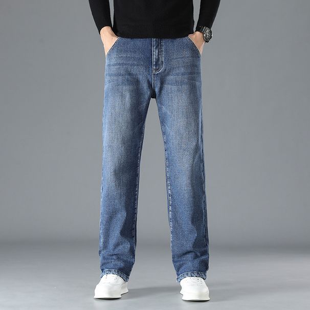 Men's Relaxed Fit Straight Leg Jeans – Classic Comfort Stretch Denim Pants For Business Casual & Everyday Wear (28-36)_mkmklike.com