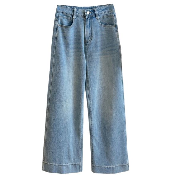 K Nine Point Straight Leg Wide Edge Jeans For Women's New High Waist Slimming Versatile Narrow Leg Pants_mkmklike.com