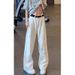 White Ink-splashing Graffiti Jeans Men's Spring And Autumn New Trendy Brand American High Street Wide-leg Pants Straight-leg Micro-pull Pants_mkmklike.com