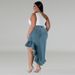 Women's Clothing Large Size Denim Fitted Long Skirt_mkmklike.com