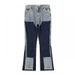 Men's Retro Fashion Washed Distressed Logging Jeans High Street Style Ink Splashed Print Wide Leg Trousers_mkmklike.com