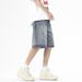Men's Clothing Denim Beach Shorts Summer Trendy Loose Semi Elastic Stitching Shorts_mkmklike.com