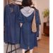 ELLE Two-Piece Hooded Patchwork Dress New Fashionable Elegant Youthful Casual Mid-Length Denim Skirt_mkmklike.com