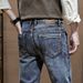 Men's Trendy High End Blue Grey Jeans American Style Minimalist Washed Straight Leg Stretch Anti Theft for Youth_mkmklike.com