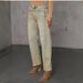 Women's Clothing Straight Leg Jeans - Classic Washed Denim Pants For Casual & Office Wear, Mid-Rise Comfort Fit, Stretch Cotton Blend (Khaki, S-2XL)_mkmklike.com