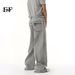 EF JEANS | 2025 New American Niche Retro Belt Adjustable Straight Loose Grey Jeans_mkmklike.com