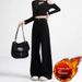 Black Wide-leg Jeans For Women, 2025 New Plus-size High-waisted, Loose-fitting, Slimming, Straight-leg, Flared,_mkmklike.com
