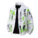 Men’s Tie-Dye Graffiti Denim Jacket – Oversized Streetwear Coat With Distressed Wash & Flap Pockets (95% Cotton, M-3XL, White/Black)_mkmklike.com