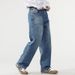 American Environmentally Friendly Fabric Retro Classic Retro Blue Jeans Men's High Street Trendy Brand Loose Straight Youth Casual Trousers_mkmklike.com