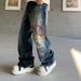 Men's Clothing Embroidered Jeans Unisex Streetwear Embroidered Jeans – Unisex Heavy-Duty Studded Denim Pants (L-XXXL) | Vintage Washed Blue_mkmklike.com