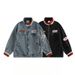 Stand Up Collar Denim Jacket Men's Retro High Street Niche Motorcycle Jacket Top_mkmklike.com