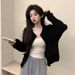 Korea-style Short Coat Petite Wome, Sprig Ad Autum 2026 Ew Desig, Solid Color, Loose Casual Cardiga Top For_mkmklike.com