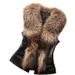 Women's Clothing Adult Vest Fox Fur Collar Pu Vest_mkmklike.com
