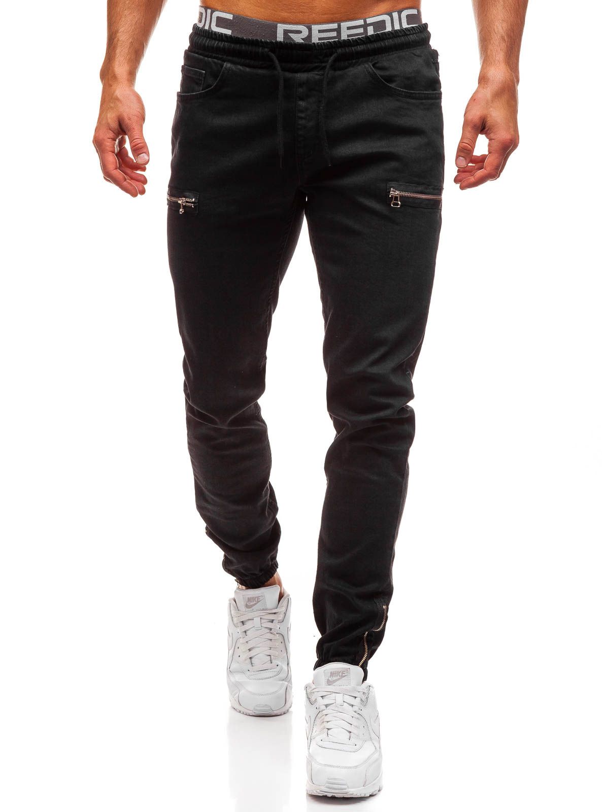 Men's Clothing Denim Fabric Casual Matte Zipper Design Sports Fashion Casual Jeans Men_mkmklike.com