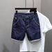 Men's Summer Stretch Denim Shorts 5 Inch Inseam Casual Distressed Straight Fit With Lightweight Comfort_mkmklike.com