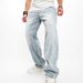 UrbanVintage Men's Relaxed Fit Jeans Washed Wide Leg Black Low Waist Minimalist Denim Casual Straight Pants With Slight Stretch_mkmklike.com