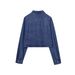 Women's Denim Short Jacket - Stylish Urban Outerwear For Casual & Office Wear (XS/S/M/L, Blue)_mkmklike.com