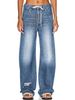 American Retro Women's Jeans For Autumn, Loose-fitting, Drapey, Wide-leg, Straight-cut Street-style Denim Long Pants,_mkmklike.com
