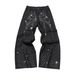 Harajuku Hip Hop Jeans – Studded Distressed Denim Pants With Drawstring, Loose Straight-Leg Unisex Style_mkmklike.com