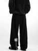Men's Clothing Vintage Embroidered Straight Leg Jeans For Men & Women - Classic Black Denim Pants With Retro Stitching, Comfortable Cotton Fabric_mkmklike.com
