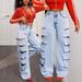 Distressed Straight-Leg Jeans For Women – Relaxed Fit Washed Denim – Casual Ripped Jeans_mkmklike.com