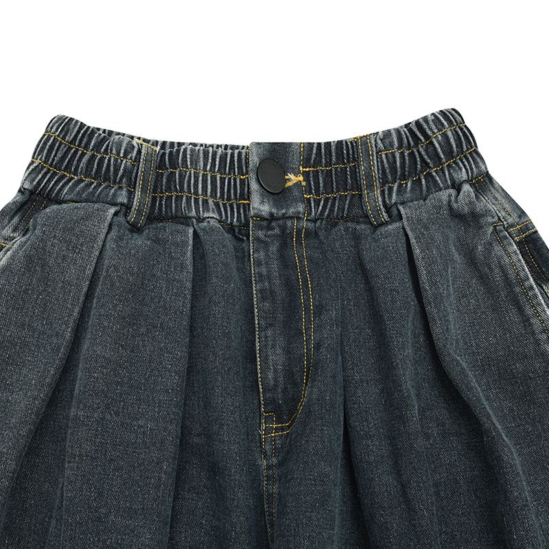 Nanxia Disguise Spring New Solid Color Washed Vintage Loose Jeans Wide-Leg Harem Pants For Men_mkmklike.com